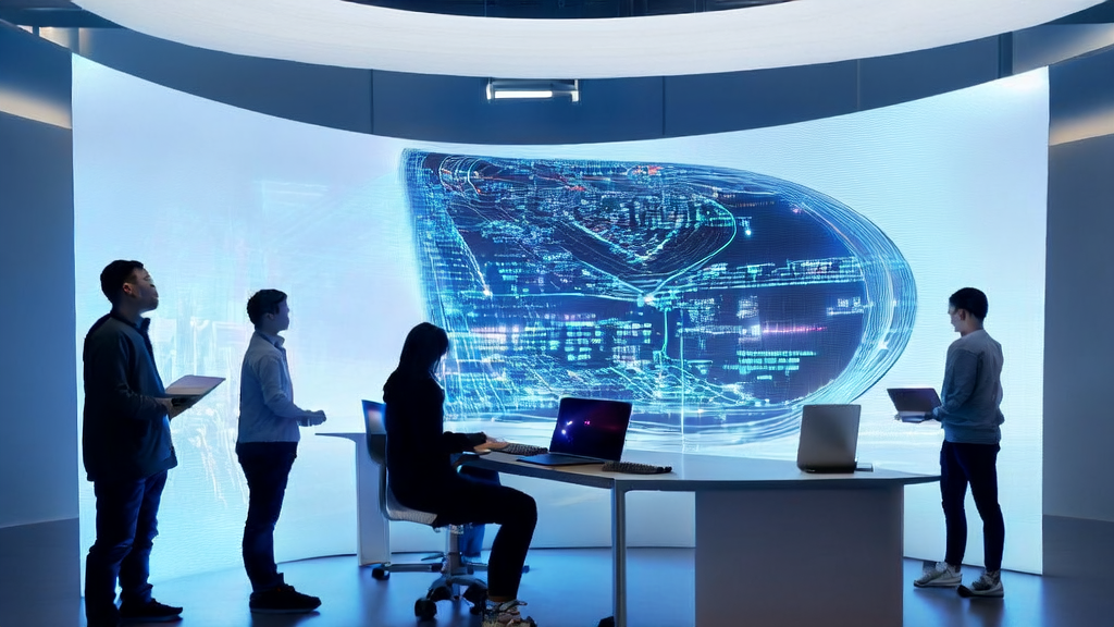 In a tech-infused office, programmers are utilizing AI-driven customer data cleaning services while enjoying music generated by SongGeneration.