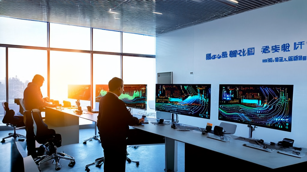 现代化办公室中工程师们正在开发和测试新型AI硬件设备，用于高效精准的客户数据采集与分析。