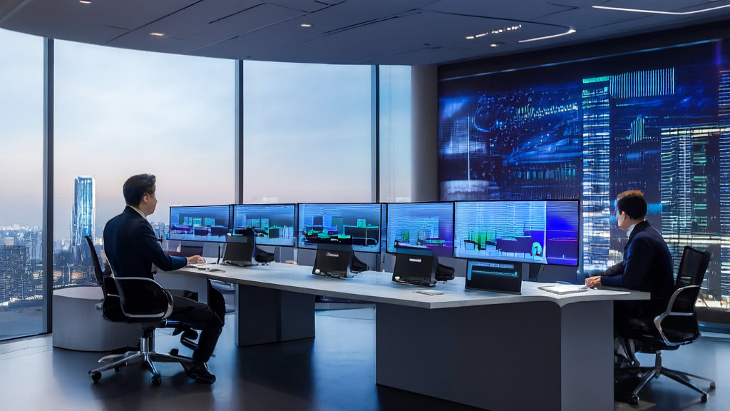 In a modern office, data analysts use AI technology for customer data collection and analysis, showcasing the success story of Duolingo.
