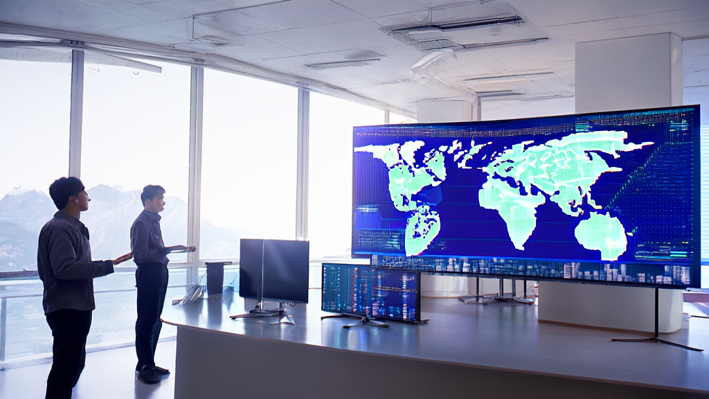 AI驱动的客户预测模型在现代化办公室中的应用，工程师们正在讨论如何通过星火 X1.5提高邮件营销效果和广告投放精准度。