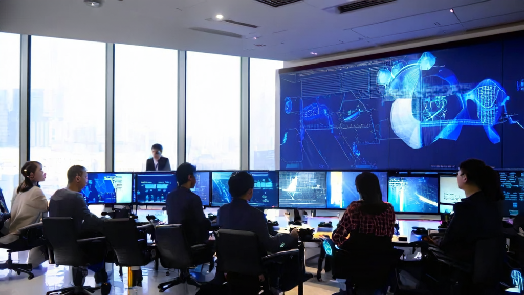 A modern e-commerce team using AI technology to optimize marketing effectiveness