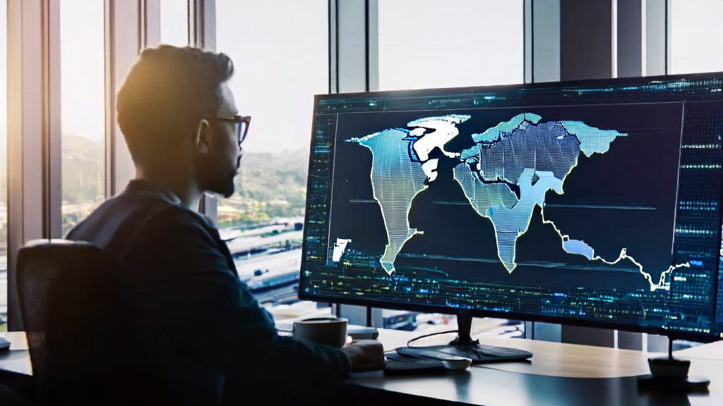 E-commerce entrepreneur optimizing email marketing strategies with AI technology in a modern office