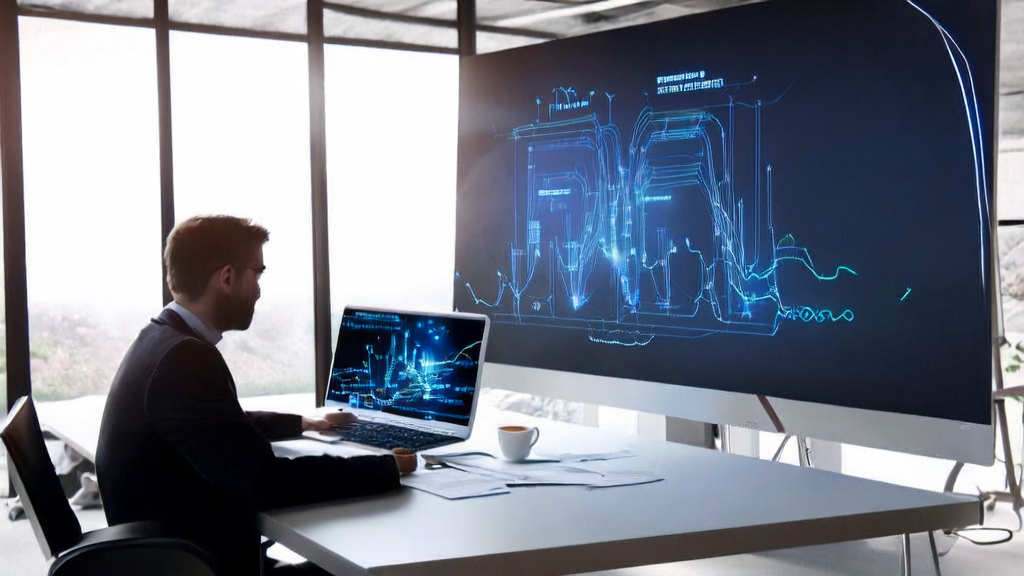 An AI-driven email marketing platform interface with employees processing personalized emails, with a Google Workspace Studio poster in the background