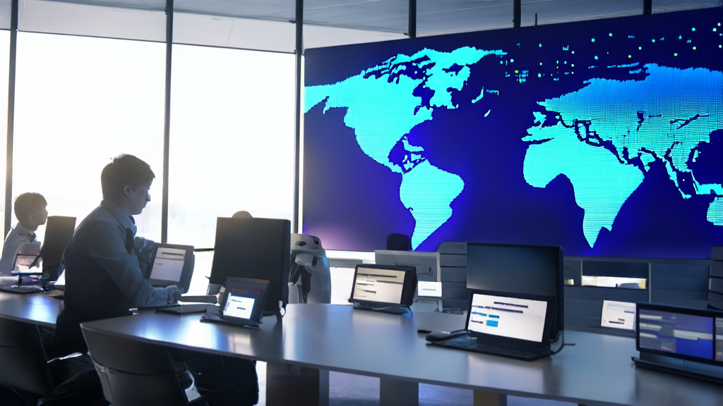 Modern office utilizing AI technology for email marketing to boost business conversion