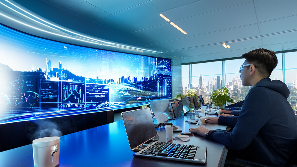 In a modern office, programmers are utilizing AI technology for email marketing to boost e-commerce sales.
