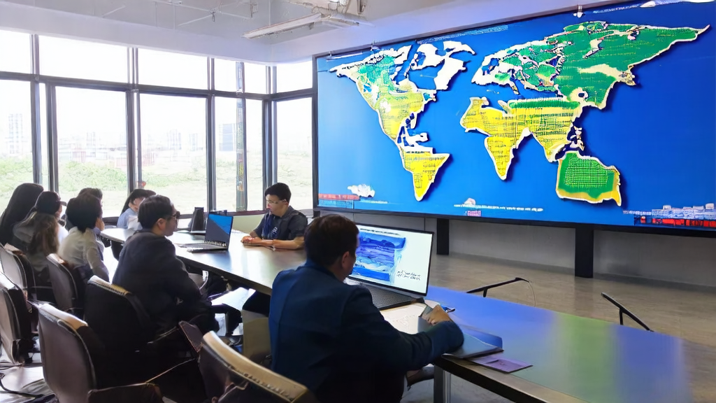 Modern office scene showcasing AI-driven email marketing for foreign trade