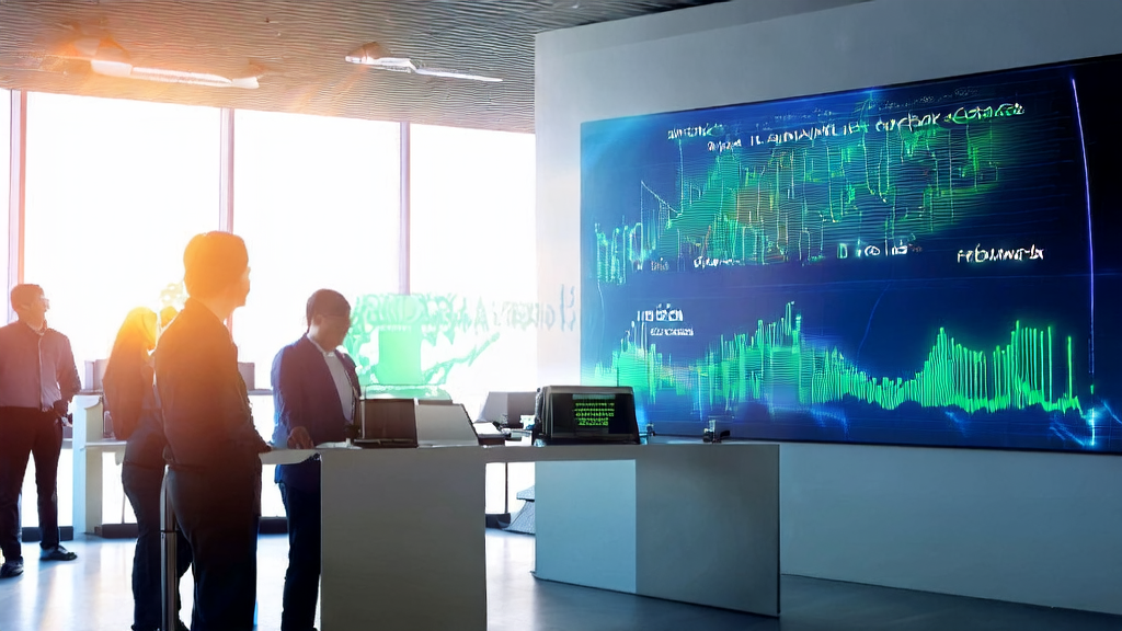 Employees in a modern office using AI technology to optimize email marketing processes, improving response rates and customer conversion.