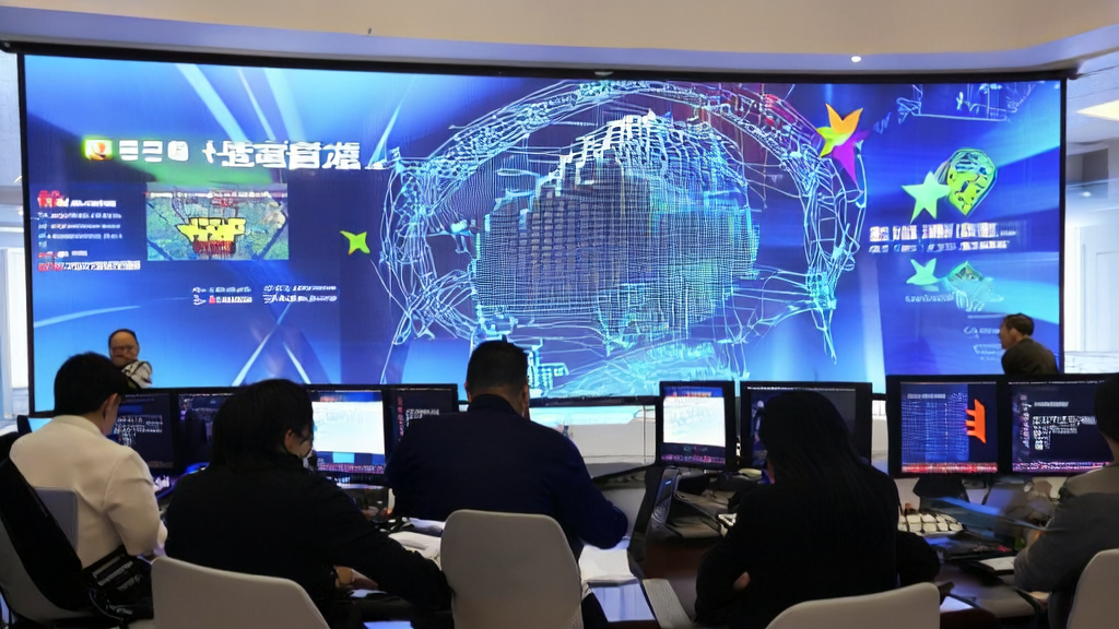 AI驱动的外贸获客场景：员工们使用URM通用召回大模型进行精准客户获取和营销自动化