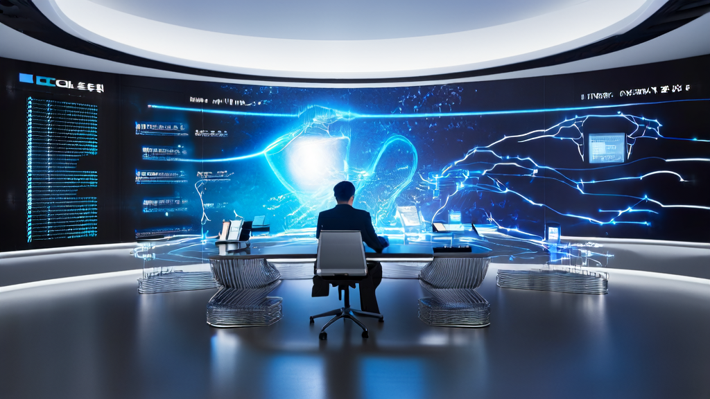 未来办公室中的市场分析师使用AI客户预测模型进行超个性化邮件营销