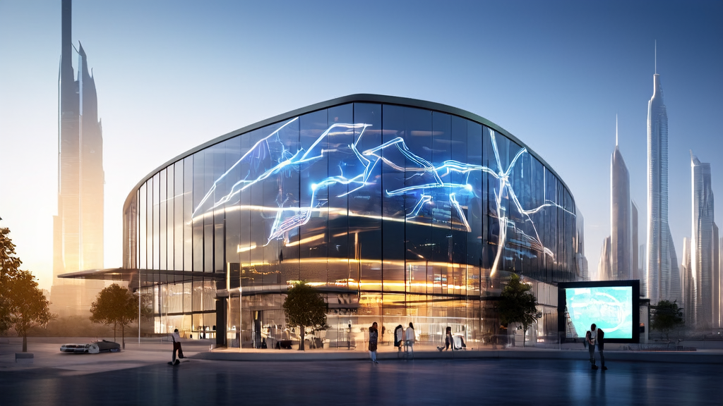 中东企业利用AI技术实现高效获客的现代化办公楼场景