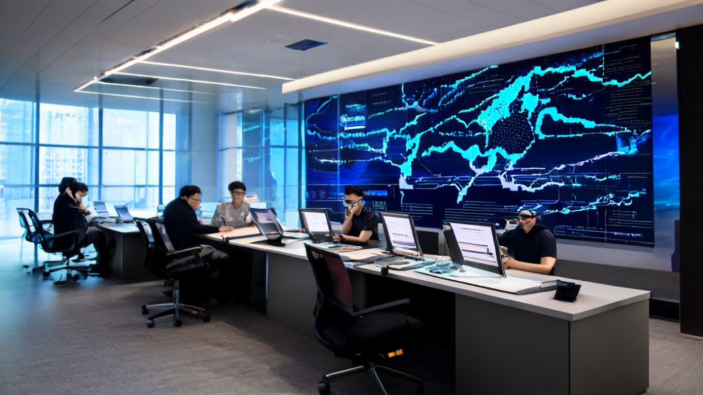Modern e-commerce office using AI-driven marketing tools and Cursor 1.6 for efficient team collaboration and data analysis
