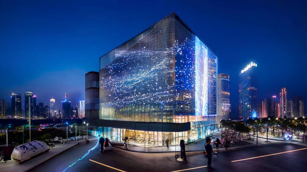 AI marketing team in a modern office building in Shenzhen analyzing data to enhance personalized marketing effectiveness