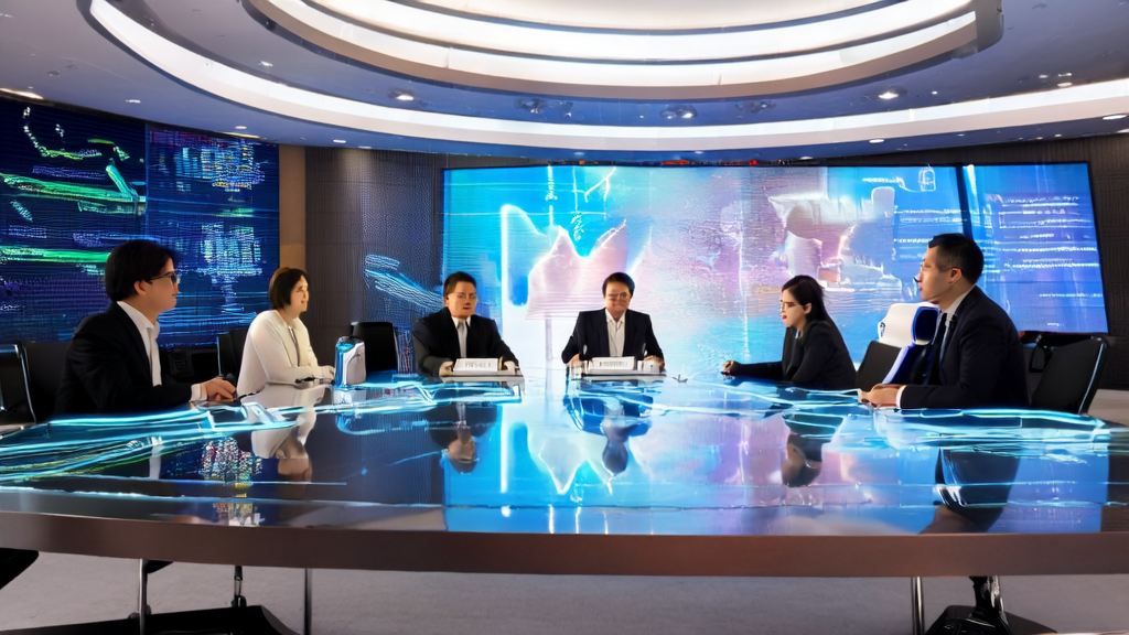 未来感会议室中展示AI驱动的营销解决方案