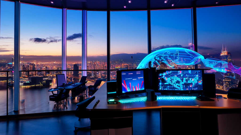 CEO正在演示如何使用AI技术提升海外市场的营销效果