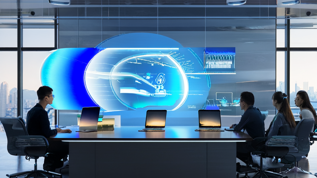 现代办公室中，营销团队利用AI技术优化邮件营销策略，提升转化率