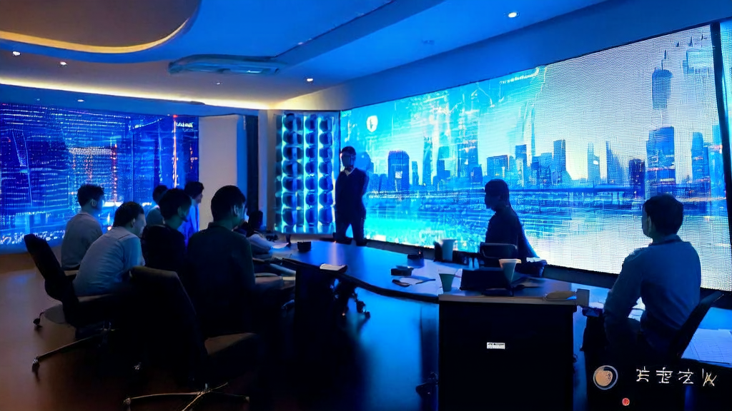 In a tech-filled office, engineers are optimizing email marketing strategies using an AI acquisition system, with a poster of Xiaomi's open-source audio model Xiaomi-MiMo-Audio on the wall.
