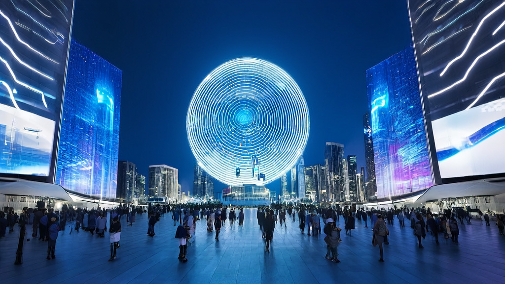 The launch event of Tencent Hunyuan's upgrade, showcasing the latest T1-Vision visual reasoning model and Hunyuan Voice communication model, attracting a crowd of onlookers.