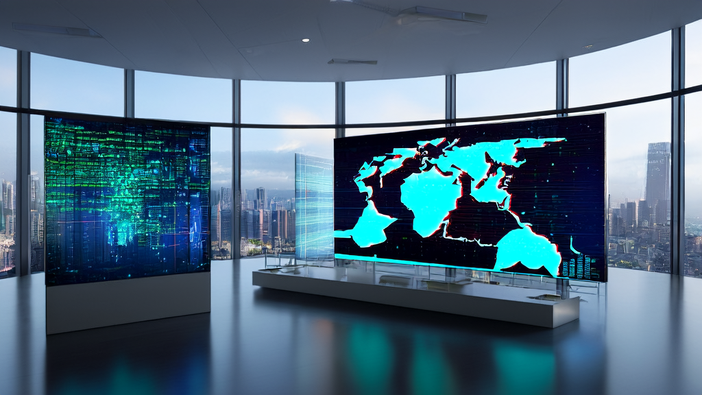 现代化办公室中的AI技术展示，Runway Gen-4.5视频生成模型的应用