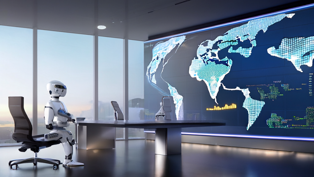 Illustrates the application of AI-driven personalized email marketing system in a modern office setting, highlighting its technological advantages in boosting open rates.