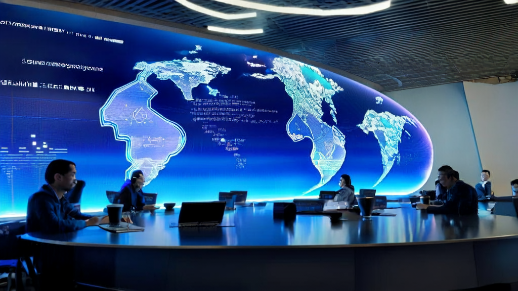 Futuristic office using Lingguang AI assistant for personalized email marketing