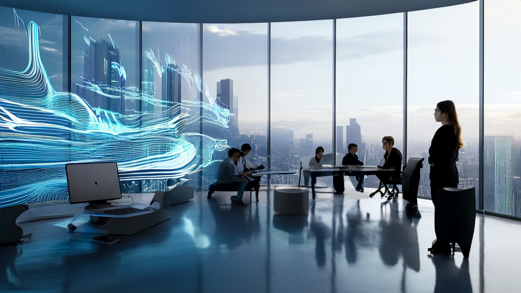 未来办公室中的营销团队正在使用AI技术进行个性化邮件营销