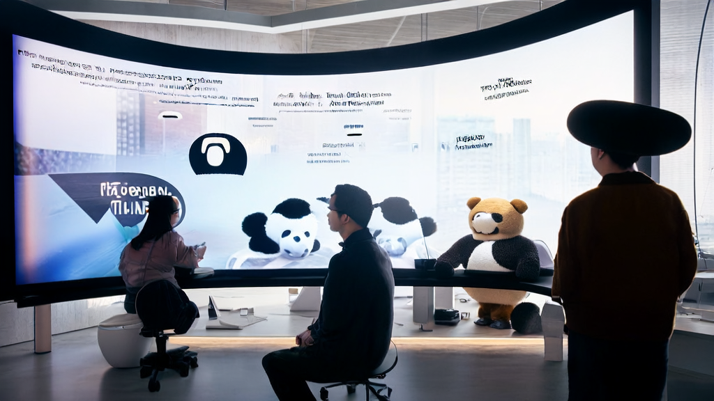 A modern office where entrepreneurs are using AI technology for personalized email marketing