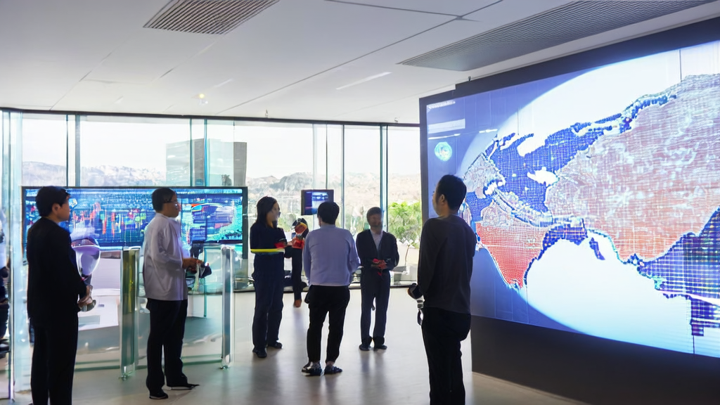 In a sunny office, employees monitor AI agents working on customer data, automating processes and improving sales efficiency