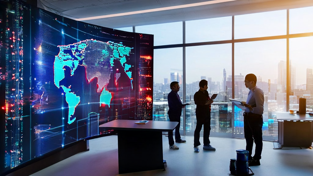 In a modern office bathed in sunlight, engineers are optimizing cross-border e-commerce advertising strategies using AI technology