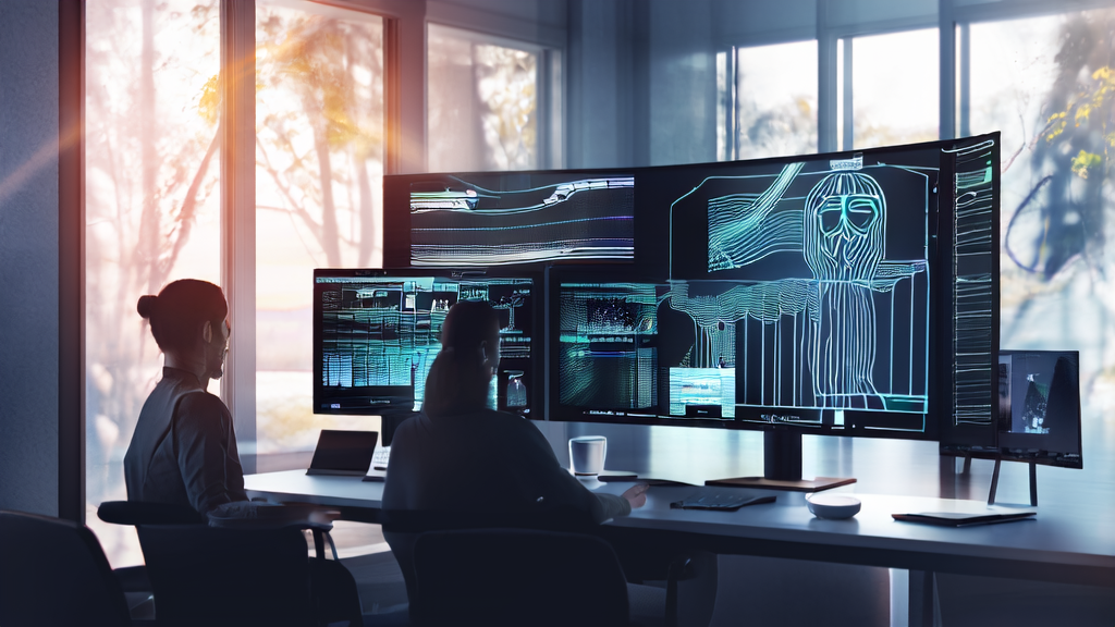A designer working in a sunlit studio using Framer's AI tools for efficient website design and acquisition strategies