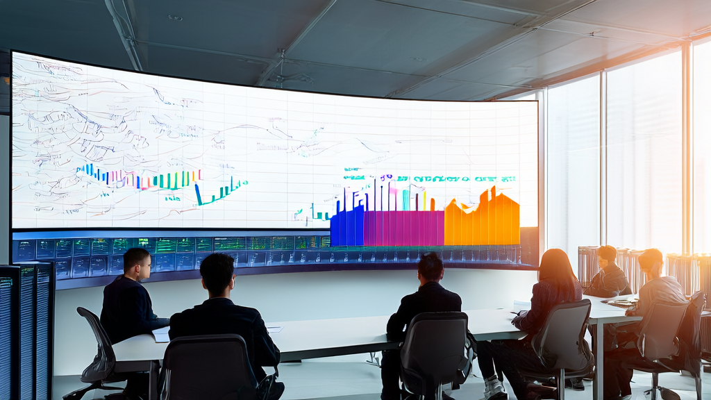 AI Email Marketing Acquisition Tools Recommendation: Depicting a modern office scene where a team utilizes AI technology for efficient email marketing