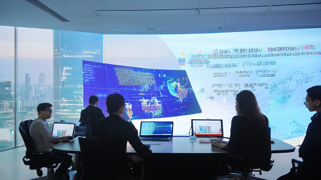 未来感办公室中电商创业者使用AI邮件营销工具提升销售