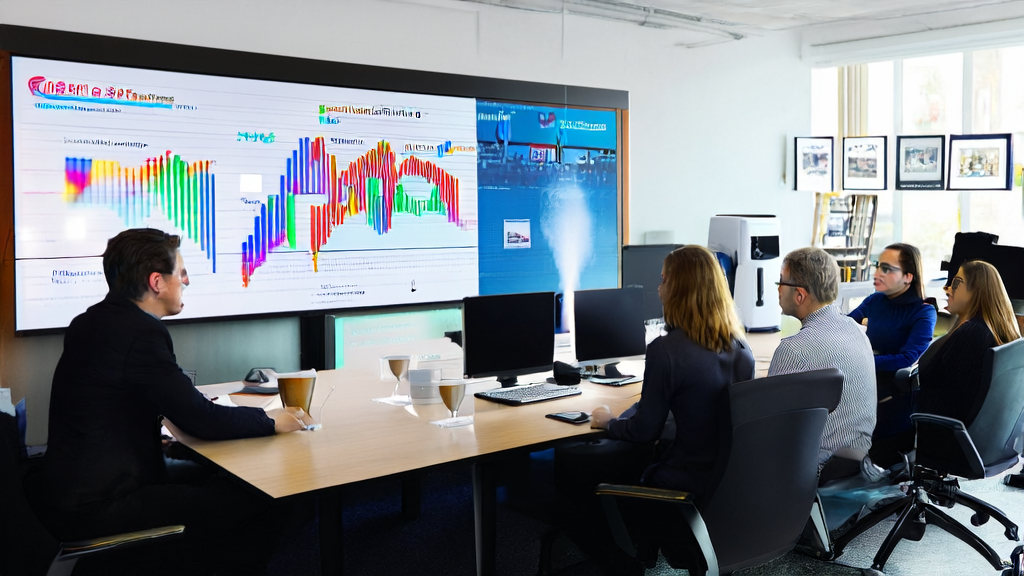 Marketing team analyzing customer behavior data to optimize email marketing strategies using AI technology