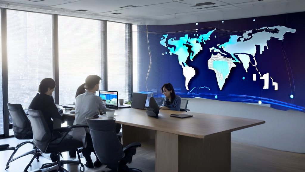 Modern office team using AI email polishing tools and Alibaba's "Bailin" voice model to enhance brand image