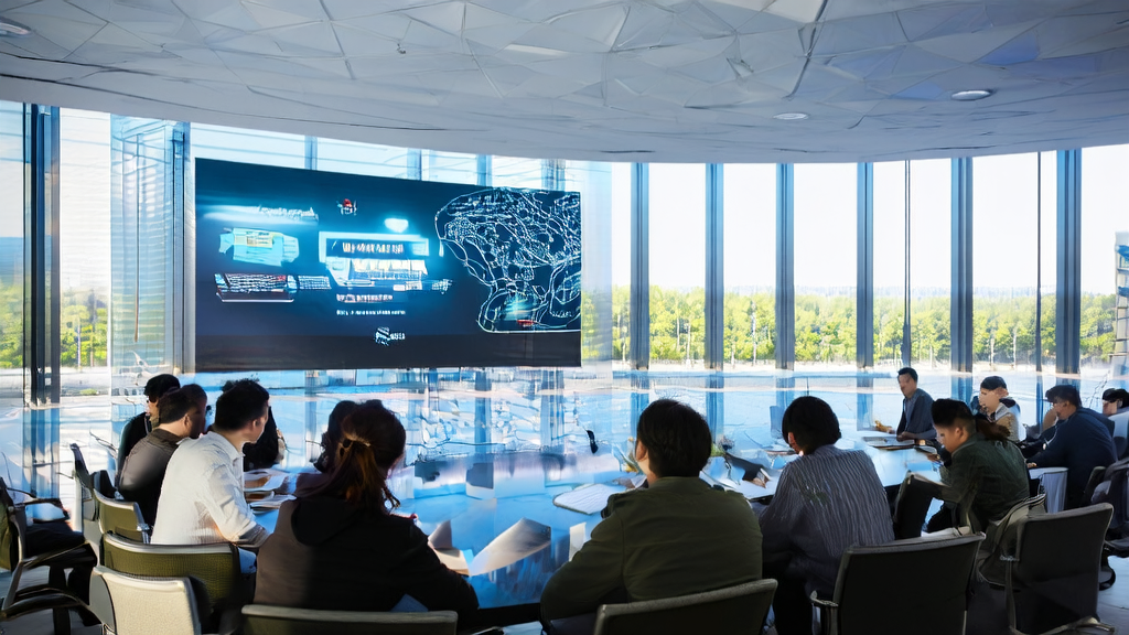 AI email marketing boosts cross-border commerce sales; team discusses latest strategies in a modern office environment