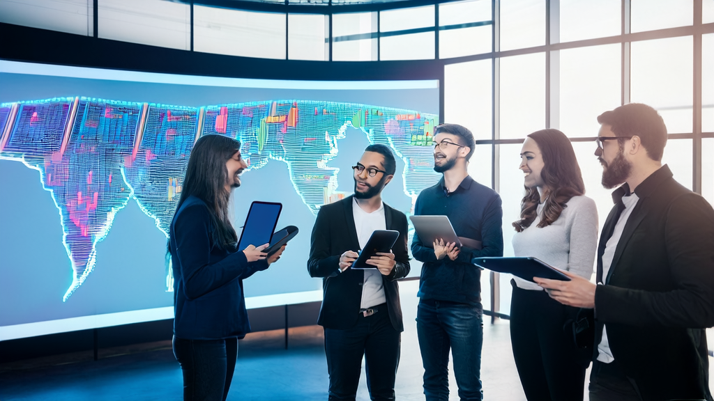AI email marketing team discussing GPT-5 optimization strategies in the office