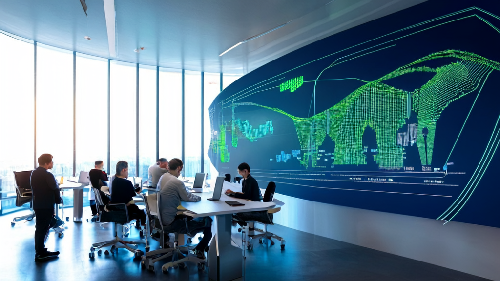 Programmers in a modern office are studying Alibaba's open-source WebAgent project WebShaper, exploring the new era of AI-powered email marketing acquisition.