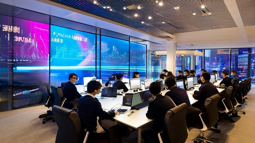 一群电商创业者在办公室中使用Qwen3-Max优化邮件营销策略，提升客户获取效率。