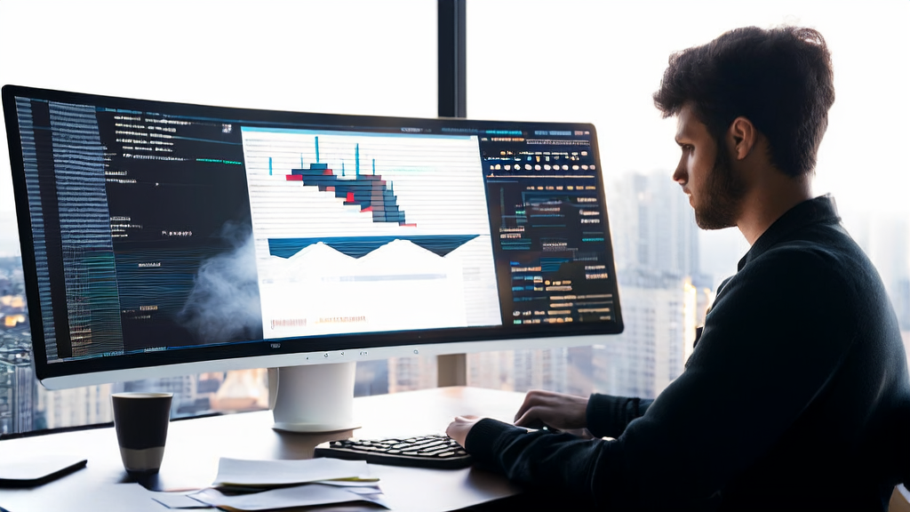 一位创业者在现代化办公室中使用Seedance 1.0进行AI邮件营销