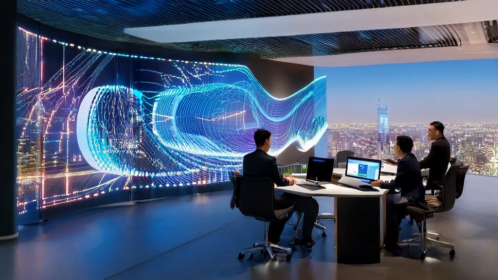 In a tech-filled office, programmers are optimizing email marketing strategies using the URM model to improve customer acquisition efficiency.
