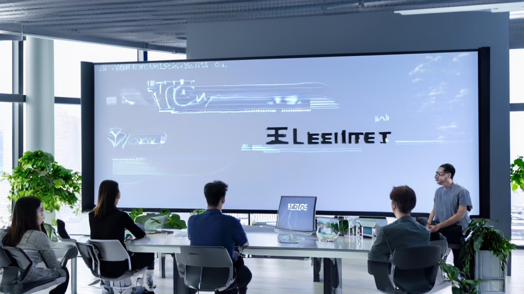 现代办公室中，创业者们正使用AI技术优化邮件营销策略，背景墙上有Meta和Play AI的标志。