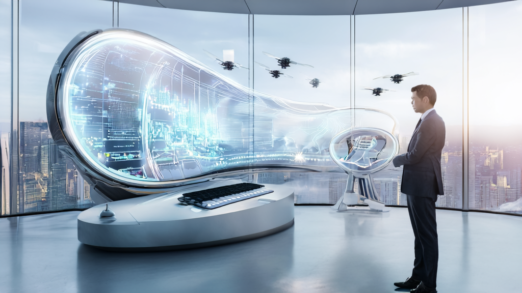 Modern office scene using AI to optimize email marketing for better response rates and conversions