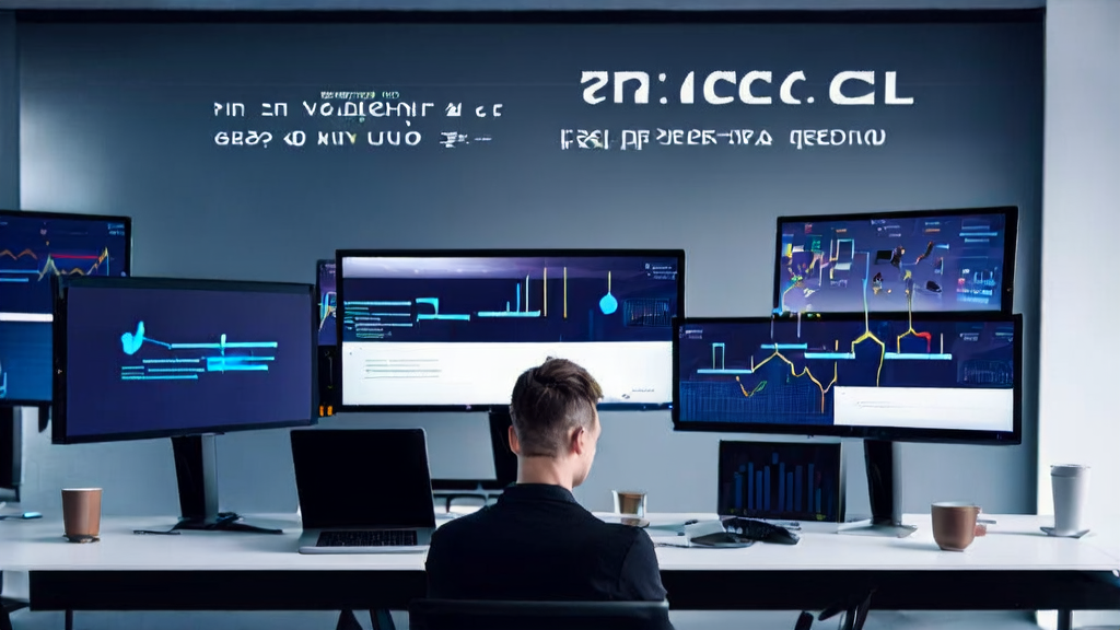 A modern office scene showcasing the use of AI technology to optimize email marketing strategies for higher response rates