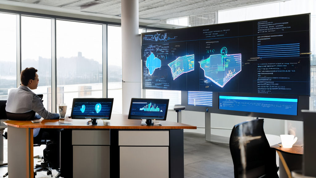 Modern office employees using AI email marketing tools to optimize overseas market performance