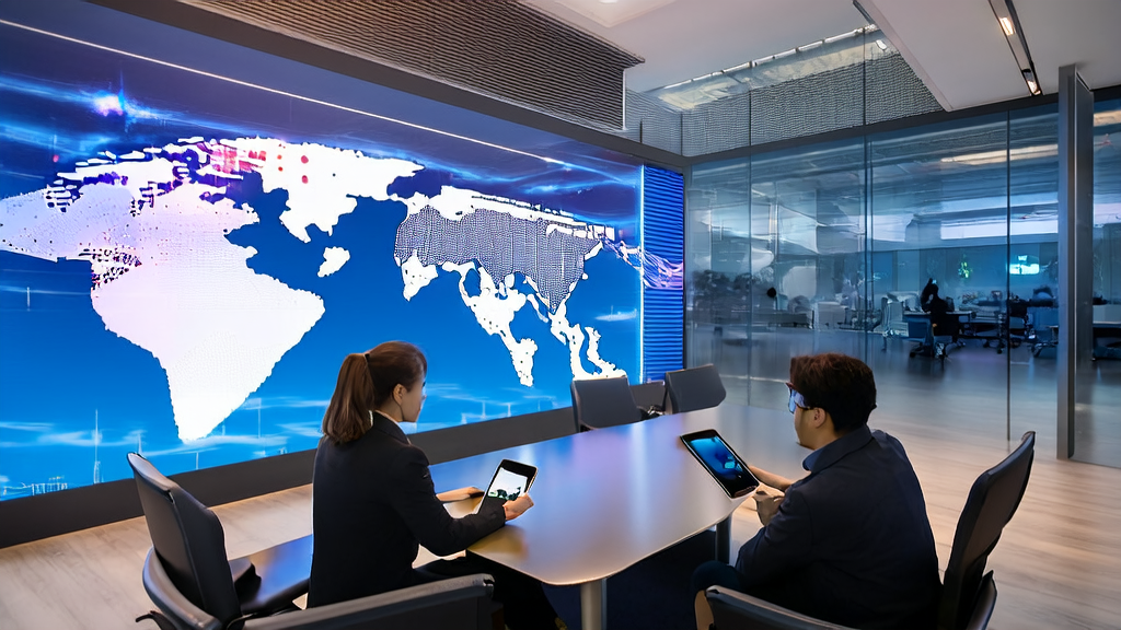 Professionals in a modern office analyzing client behavior data with AI to optimize email marketing strategies.