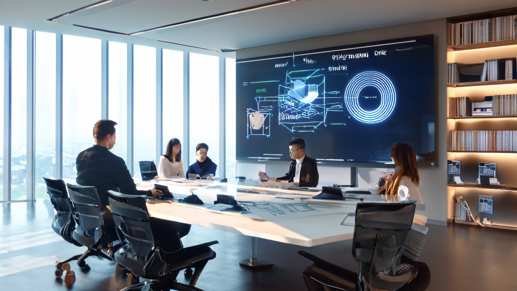 Modern office scene showcasing AI email marketing optimization using the Ovis2.5 model to improve customer reply rates