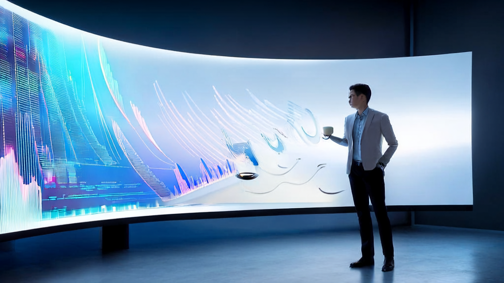 AI Email Marketing Strategy in a Futuristic Office