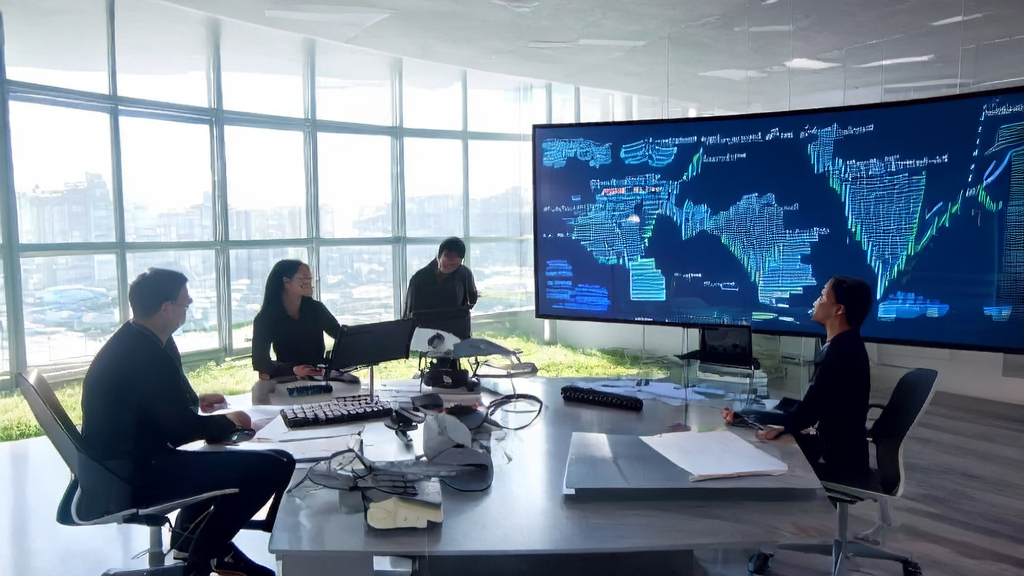 Team discussing AI email marketing strategies using Crome technology in the office