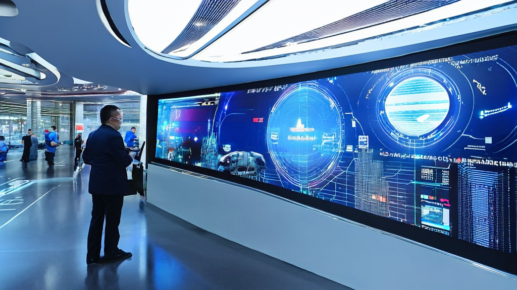 In a modern office building in a futuristic city, cross-border e-commerce companies use AI technology to optimize email marketing strategies, showcasing the potential applications of AI in various fields.