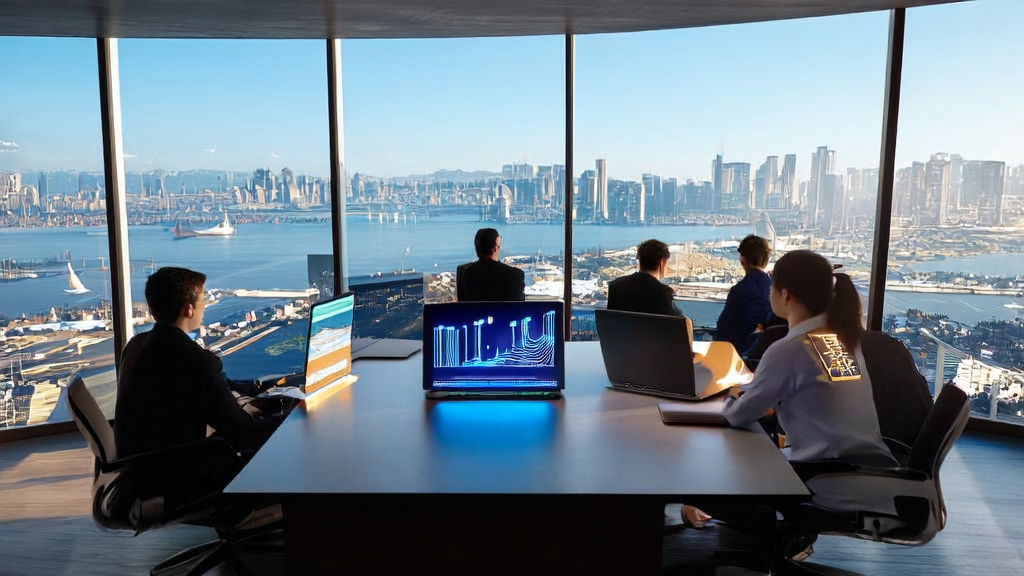 Team using AI email marketing tools in a modern office