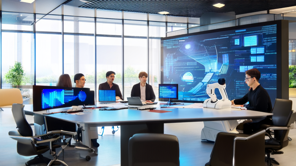 Modern office scene using GPT-5 to optimize email content